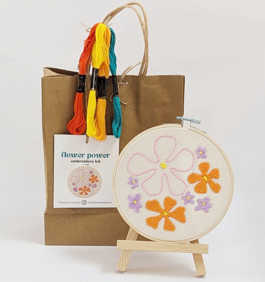 Flower Power embroidery kit