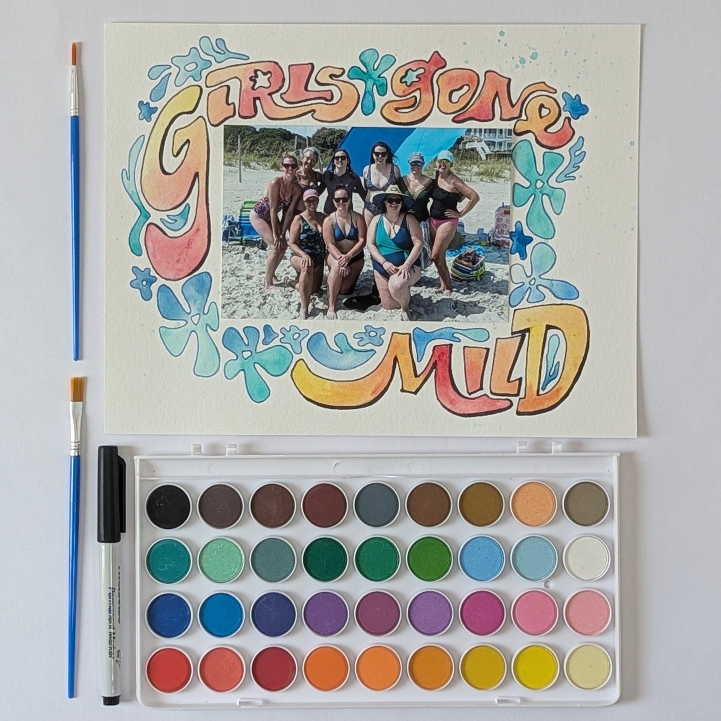 Girls Gone MILD watercolor frame painting kit